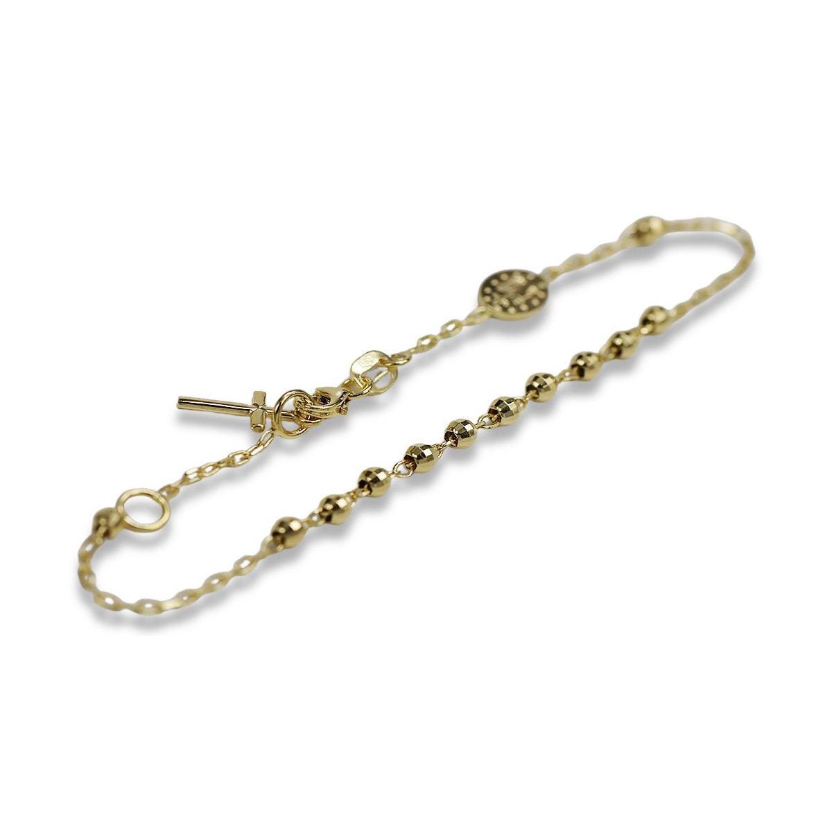 Yellow rose gold rosary bracelet★ russiangold.com ★ Gold 585 333 Low price