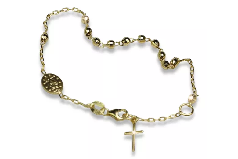 Yellow rose gold rosary bracelet★ russiangold.com ★ Gold 585 333 Low price