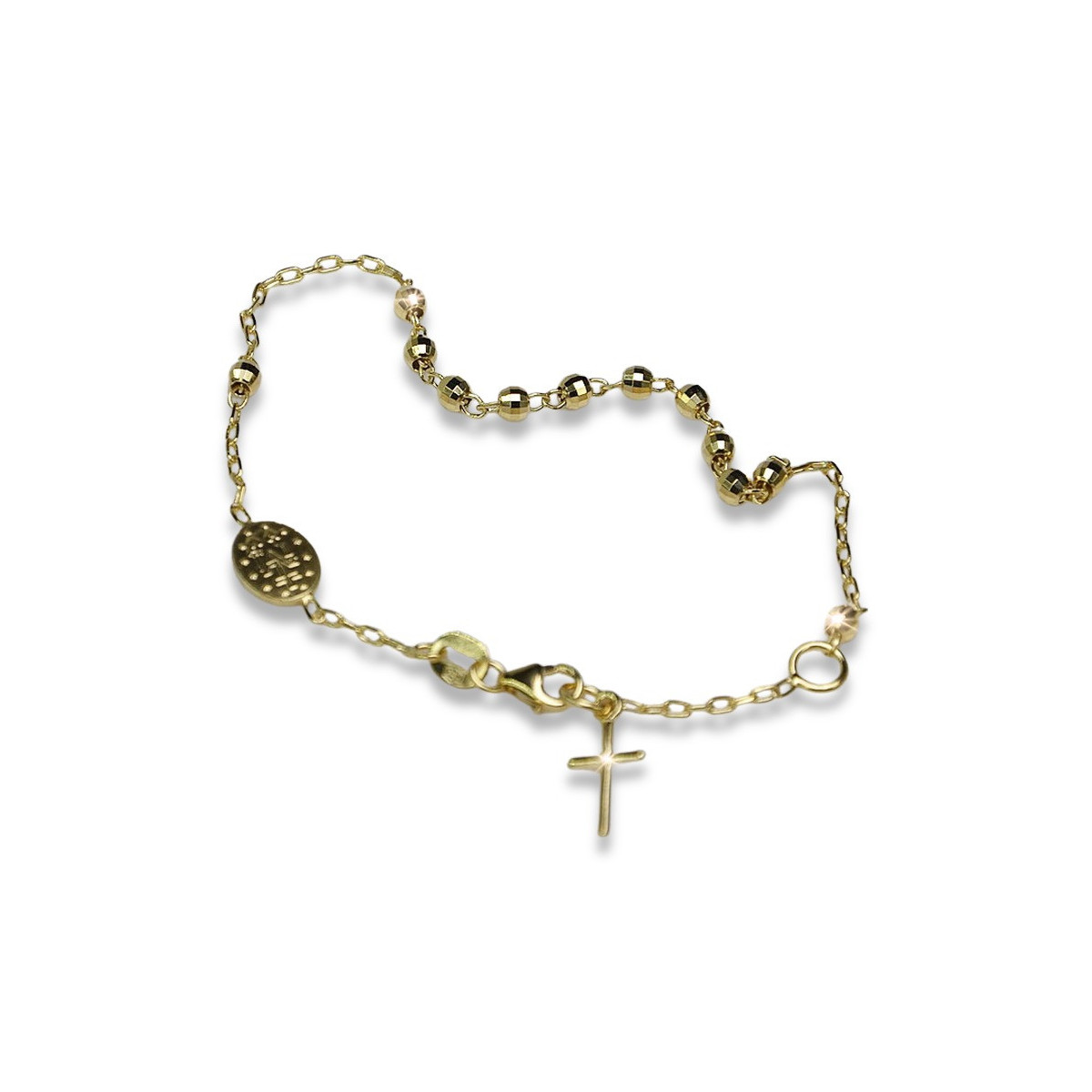 Yellow rose gold rosary bracelet★ russiangold.com ★ Gold 585 333 Low price