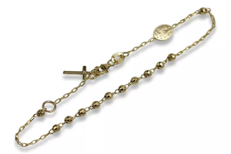 Yellow rose gold rosary bracelet★ russiangold.com ★ Gold 585 333 Low price