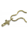 Złota katolicki krzyż na łańcuszku wężowym ctc025yw&cc020y
