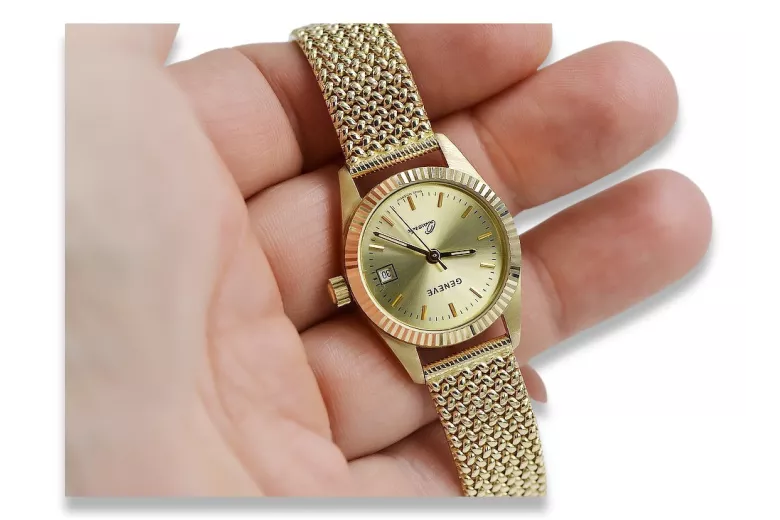 Reloj de oro para hombre Geneve ★ zlotychlopak.pl ★ Pureza de oro 585 333 Precio bajo!