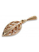 "Pendentif Feuille Vintage en Or Rose 14 Carats 585 d'Origine Pas de Pierres" vpn081 vpn081