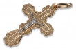 Винтажный розово-белый золотой православный крест из 14 карат oc002rw