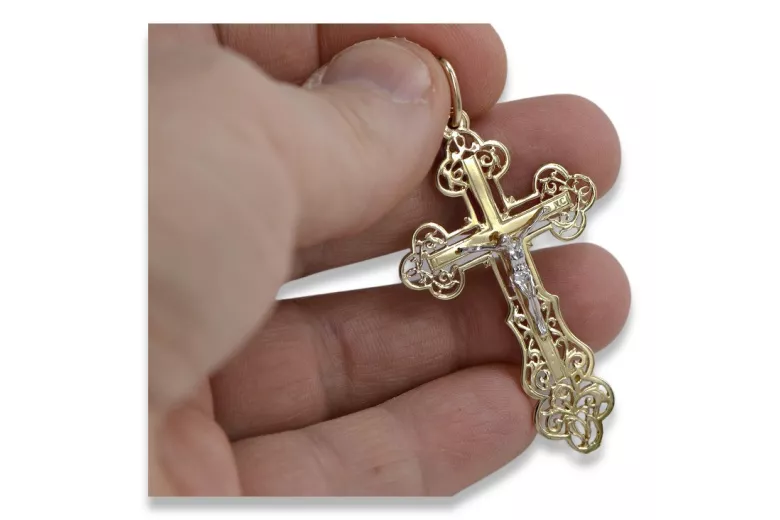 Gold Orthodox Cross ★ russiangold.com ★ Gold 585 333 Low price