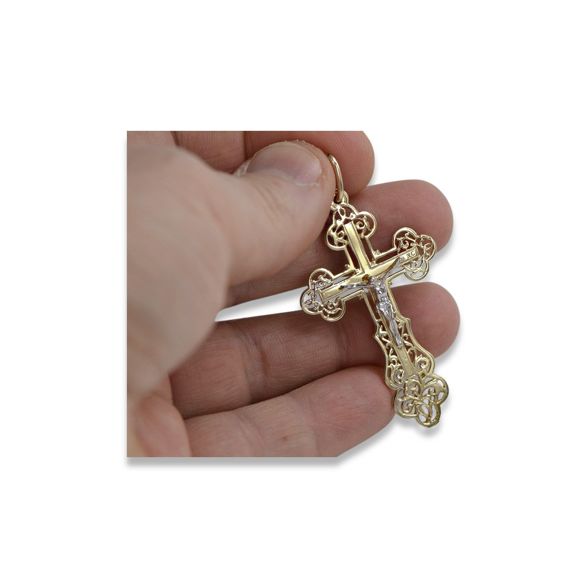 Gold Orthodox Cross ★ russiangold.com ★ Gold 585 333 Low price