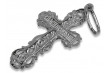 "14K White Gold 585 Orthodox Cross Earrings with Vintage Design" oc007w oc007w