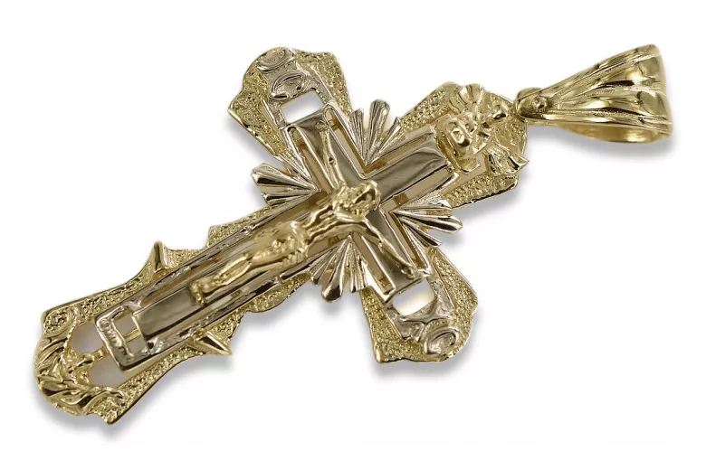 Gold Orthodox Cross ★ russiangold.com ★ Gold 585 333 Low price