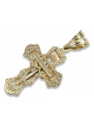 Antikes Rosenmuster Italienisches Gelb- & Weißgold 14K Orthodoxes Kreuz oc008yw oc008yw