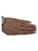 Russe soviétique rose rose 14k 585 or Bague vintage vrn070