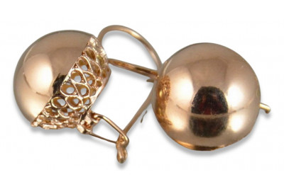 "Antique-Inspired 14K Rose Gold Ball Earrings without Stones" cen007r cen007r