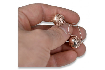 "Antique-Inspired 14K Rose Gold Ball Earrings without Stones" cen007r cen007r