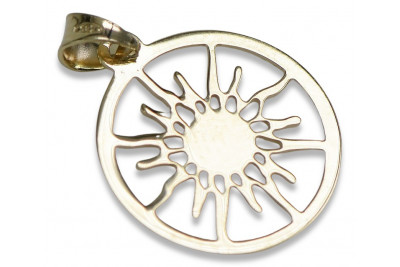 Pendentif soleil en or jaune italien 14 carats magnifique cpn042y