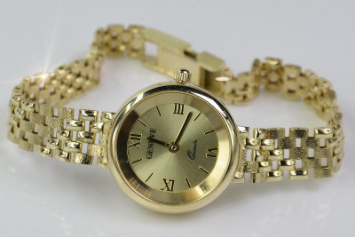 Montre femme en or jaune 14 carats, O. lw007y