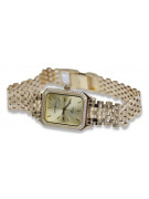 Żółty zegarek na rękę Lady Geneve z 14-karatowym złotem 585 lw055y&lbw006y