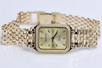 Goldene 14k 585 Damen Genf Armbanduhr lw055y&lbw006y