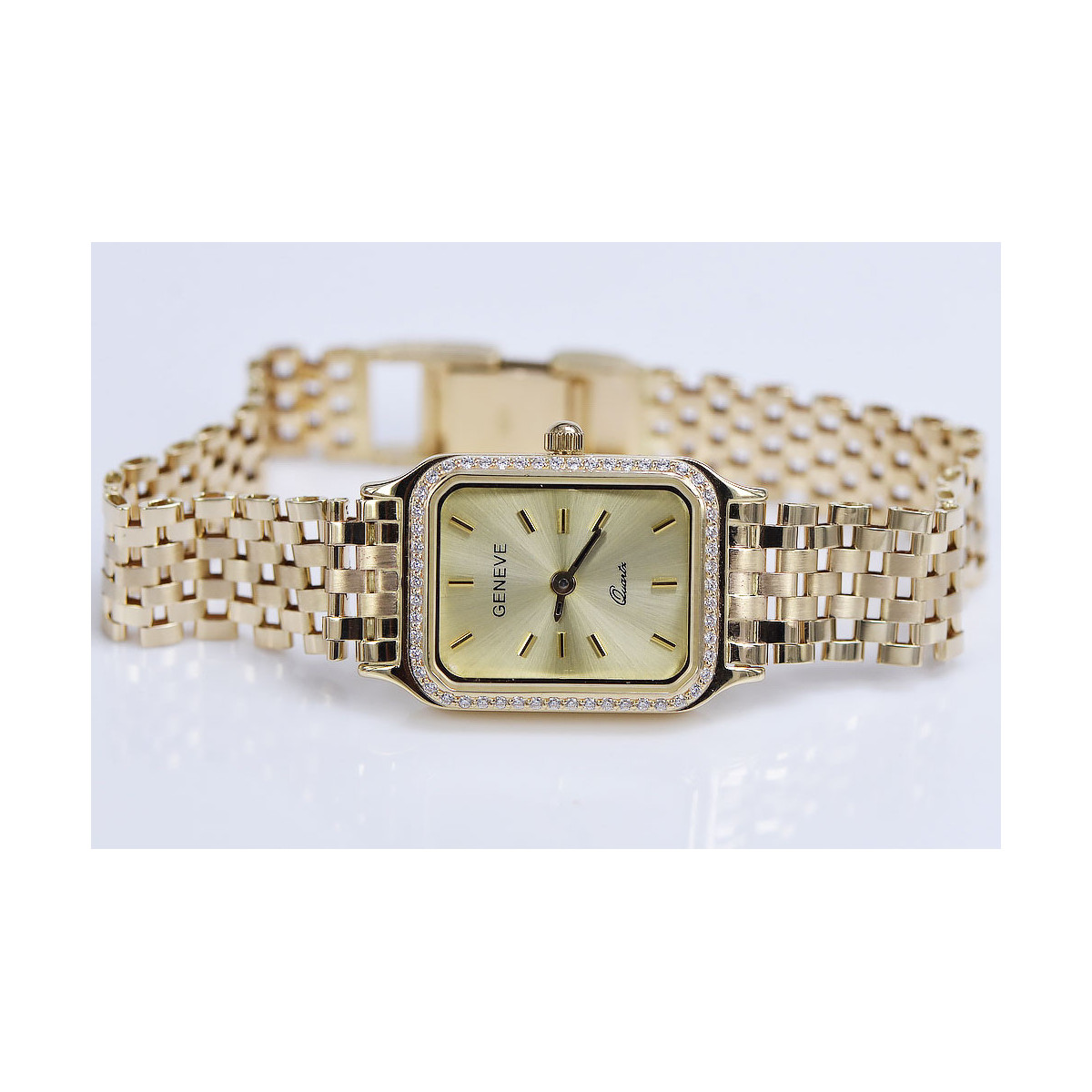 Gold men's watch Geneve ★ zlotychlopak.pl ★ Gold purity 585 333 Low Price!