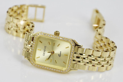 Montre bracelet en or jaune 14 carats Geneve pour dame lw055y&lbw008y