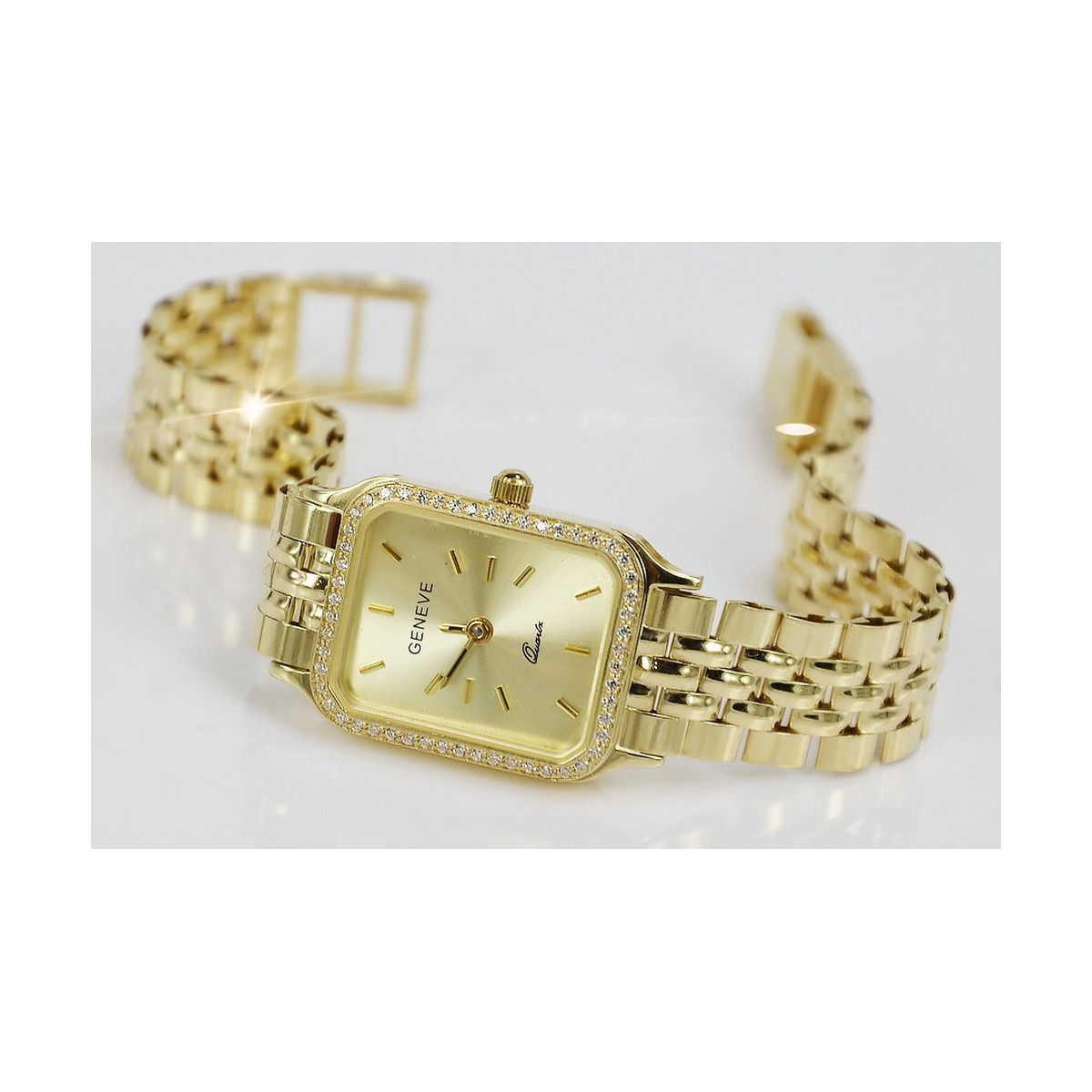 Gold men's watch Geneve ★ zlotychlopak.pl ★ Gold purity 585 333 Low Price!