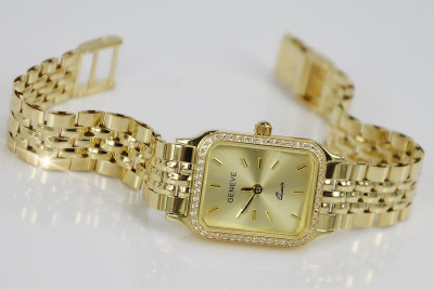 Montre bracelet en or jaune 14 carats Geneve pour dame lw055y&lbw008y