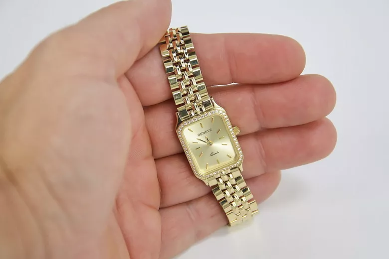 Gold men's watch Geneve ★ zlotychlopak.pl ★ Gold purity 585 333 Low Price!