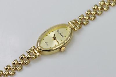 Yellow 14K Gold Italian Lady Geneve Watch lw033y