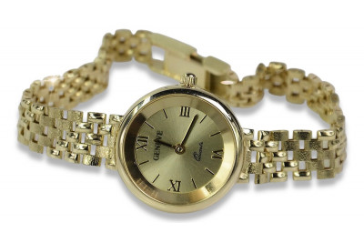 Montre femme en or jaune 14 carats, O. lw007y