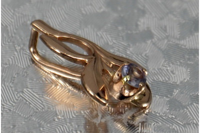 Vintage Rose Gold Ruby Emerald Sapphire Pendant with Zircon and Alexandrite vpc002