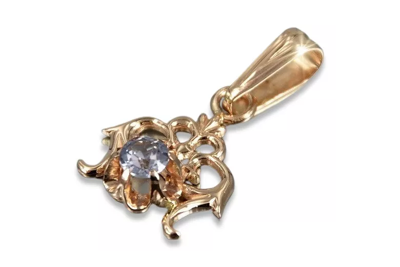 Pendentif en or rose vintage avec rubis, zircon, améthyste, émeraude, saphir, péridot - Alexandrit vpc004