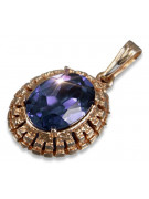 Vintage Rose Gold Ruby Zircon Emerald Sapphire Pendant vpc007