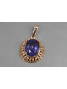 Vintage Rose Gold Ruby Zircon Emerald Sapphire Pendant vpc007