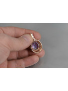 Vintage Rose Gold Ruby Zircon Emerald Sapphire Pendant vpc007