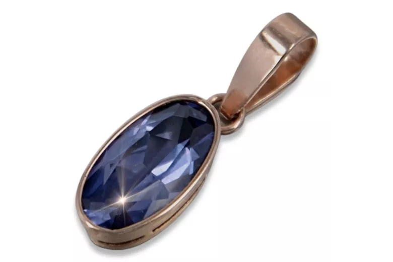 Pandantiv Vintage din Aur Roz 14k cu Rubin, Zircon, Smarald, Safir și Alexandrit vpc011