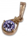 Vintage Rose Gold Ruby Pendant with Emerald and Sapphire Accents vpc017