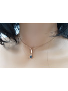 Vintage Rose Gold Ruby Pendant with Emerald and Sapphire Accents vpc017