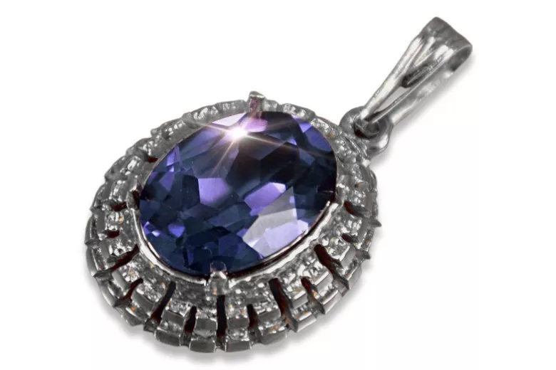 "925 Silver Gemstone Pendant: Ruby, Zircon, Amethyst, Emerald, Sapphire" vpc007s