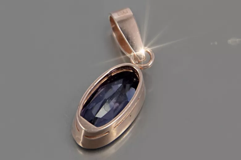 Rose Gold Plated Sterling Silver Gemstone Pendant vpc011rp