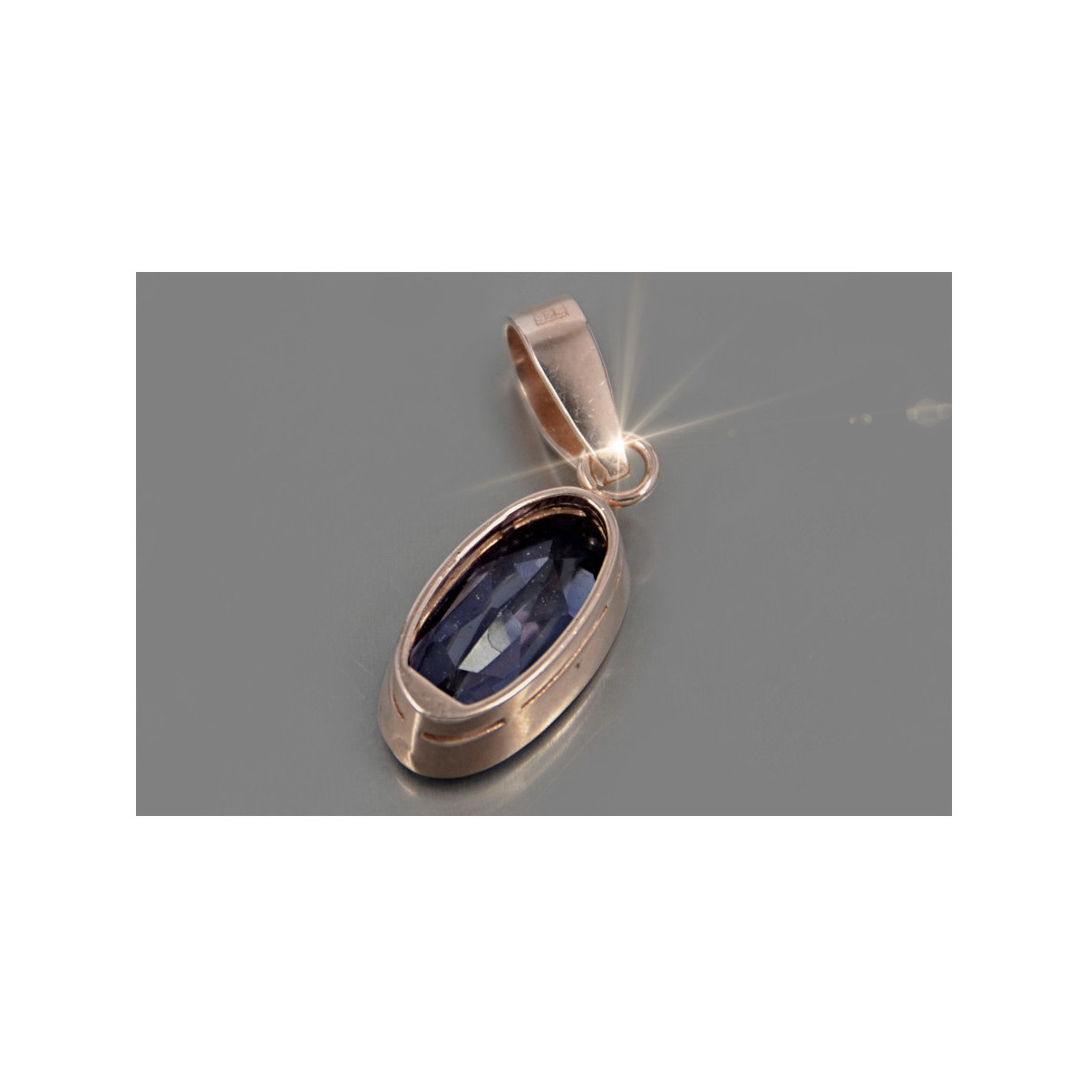 Rose Gold Plated Sterling Silver Gemstone Pendant vpc011rp