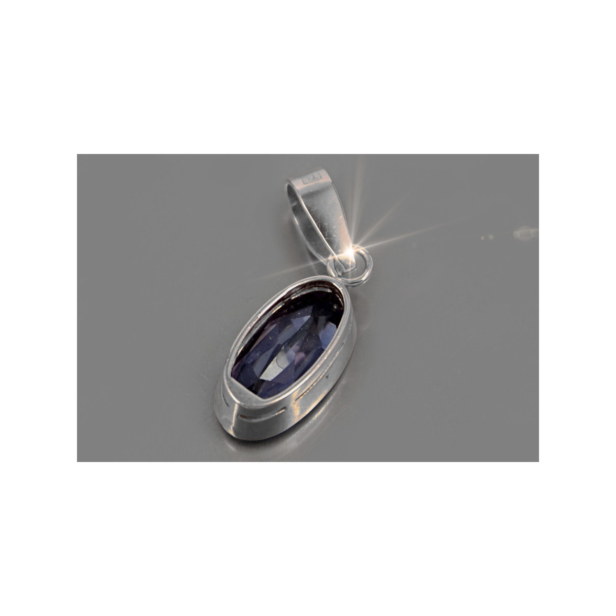 "925 Sterling Silver Gemstone Pendant with Alexandrite Ruby Sapphire Emerald" vpc011s