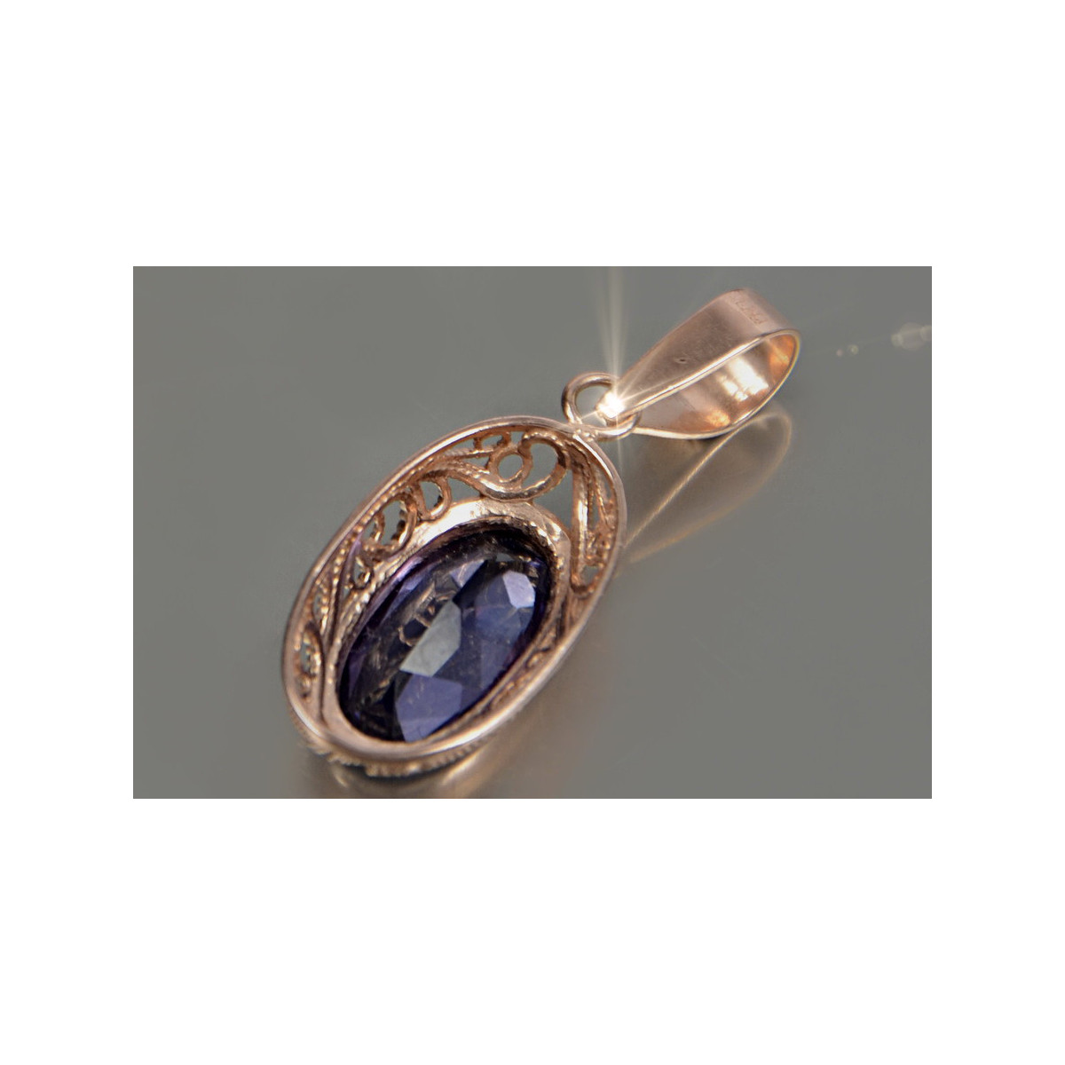 "Rose Gold Plated Silver Pendant with Alexandrite, Ruby, Emerald, Sapphire, Zircon" vpc014rp