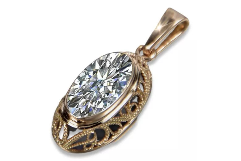 "Rose Gold Plated Silver Pendant with Alexandrite, Ruby, Emerald, Sapphire, Zircon" vpc014rp