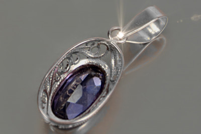 "925 Silver Gemstone Pendant with Ruby, Zircon, Amethyst, Emerald & Sapphire" vpc014s