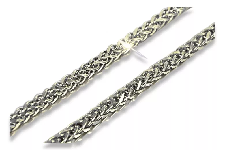 Elegant 14K White Gold Italian Spiga Chain - Various Lengths and Widths cc036w