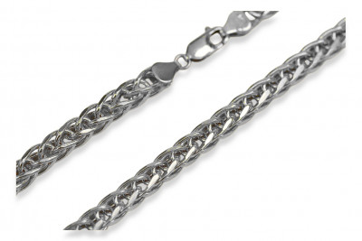 Elegant 14K White Gold Italian Spiga Chain - Various Lengths and Widths cc036w