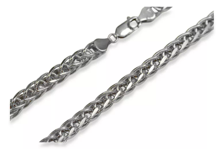 Elegant 14K White Gold Italian Spiga Chain - Various Lengths and Widths cc036w