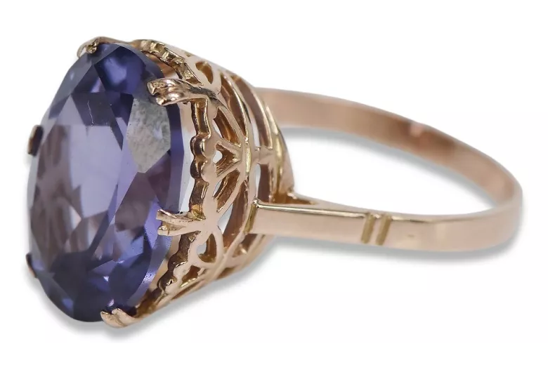 Russe soviétique rose 14k 585 or Alexandrite rubis émeraude saphir Zircon bague vrc130