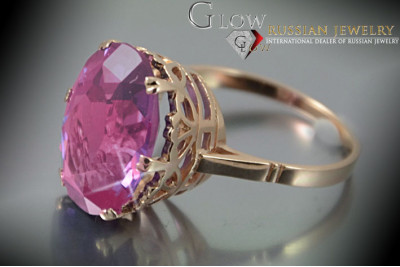 Russian Soviet rose 14k 585 gold Alexandrite Ruby Emerald Sapphire Zircon ring  vrc130