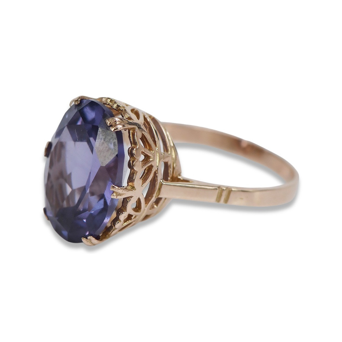 Bague en argent sterling plaqué or rose, Rubis, Émeraude, Saphir, Zircon, Topaze bleue vrc059rp