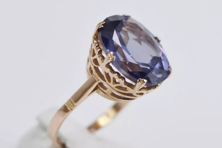 Bague en argent sterling plaqué or rose, Rubis, Émeraude, Saphir, Zircon, Topaze bleue vrc059rp