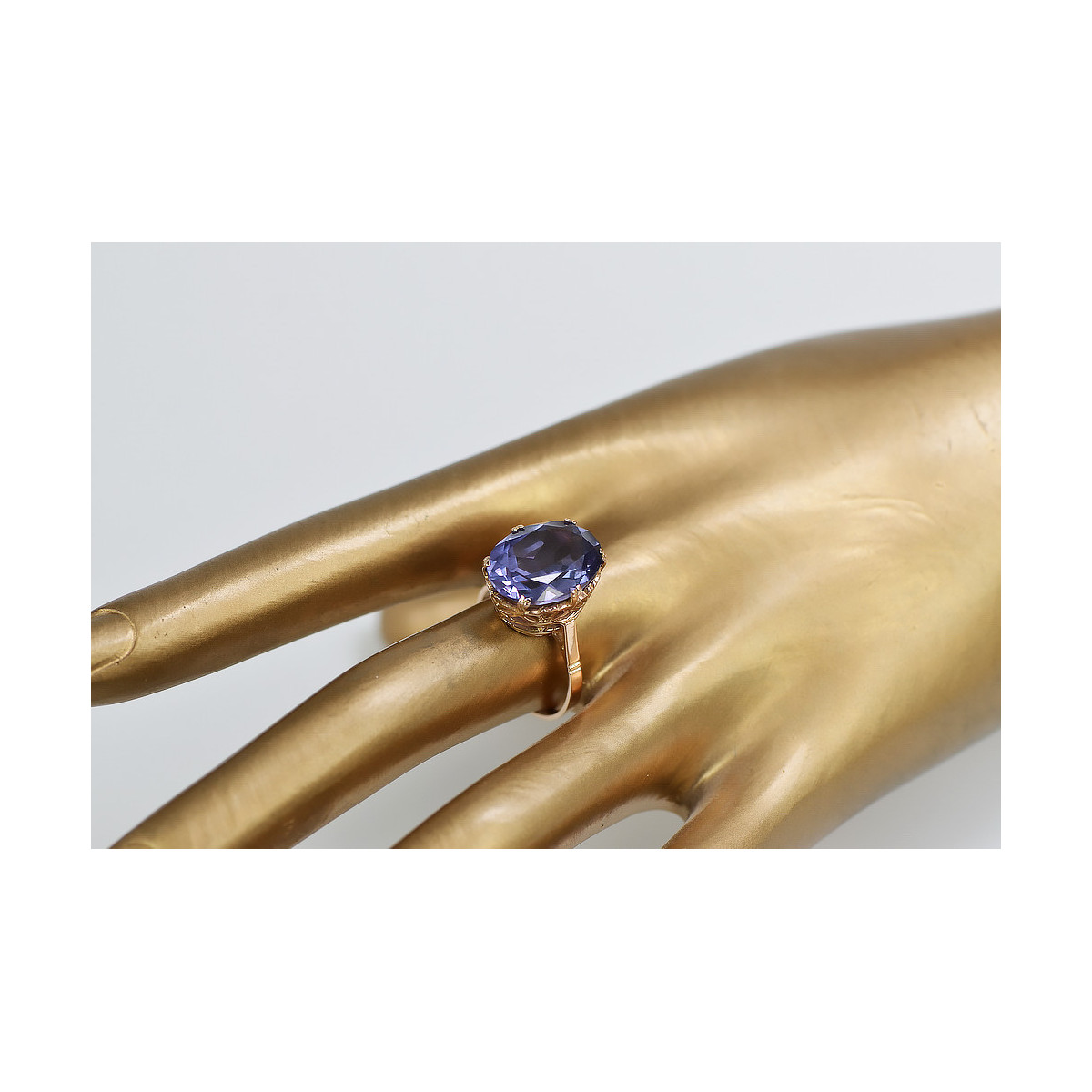 Russe soviétique rose 14k 585 or Alexandrite rubis émeraude saphir Zircon bague vrc130